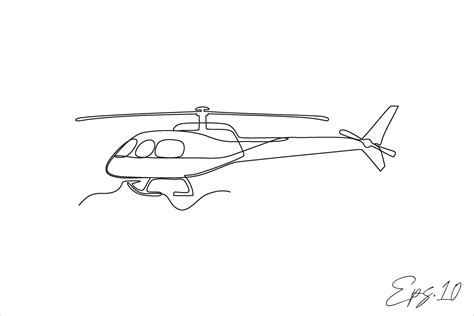 helicopter airplane continuous line vector illustration 26485038 Vector ...