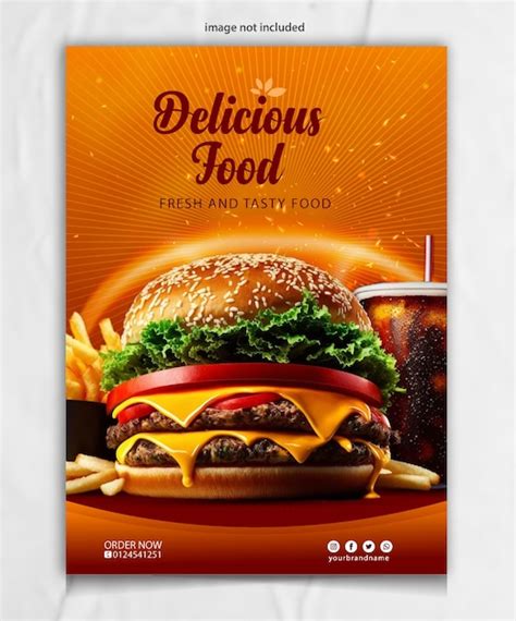 Plantilla de diseño de cartel o volante de alimentos Vector Premium