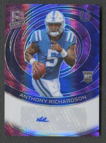 2023 Panini Spectra Anthony Richardson RC Auto Neon Pink Prizm 15