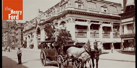 Horse Drawn Omnibus On Fifth Avenue New York City Circa 1900 The