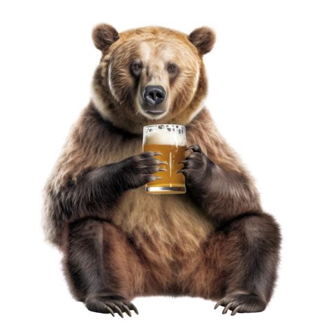 Premium AI Image A Bear Holding A Glass Of Beer With A Bear Holding A