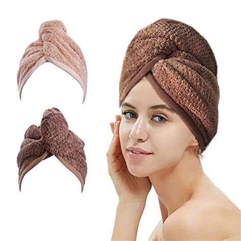 2 Pack Hair Drying Towels Hair Wrap Towels Super Absorbent Microfiber