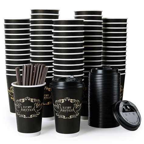 E Commerce Only Custom Printed Black PLA Disposable Hot Drinks Single Wall Paper Coffee Cups