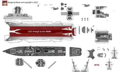 USS Arleigh Burke Class Destroyer Papercraft