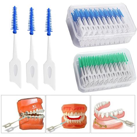 Interdental Escovas De Silicone Unidades Palitos Dent Rios Escova