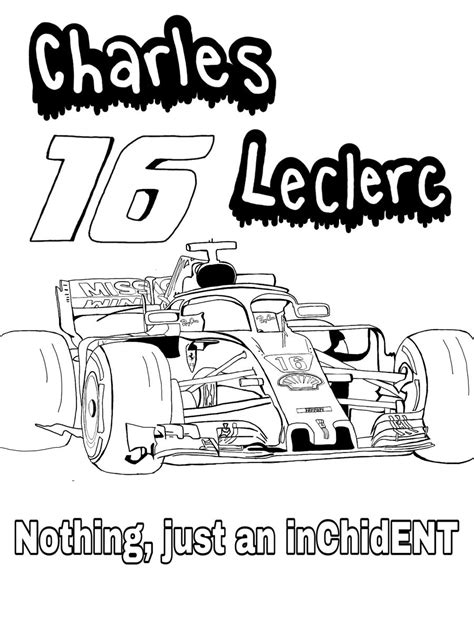 Free F Ferrari Charles Leclerc Coloring Page In How To