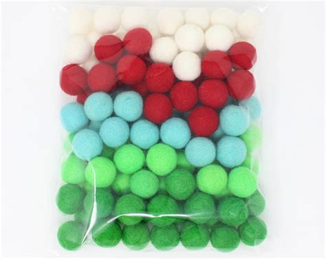 Fresh Balsam Pom Balls Christmas Holiday Decor Colors Felt Etsy