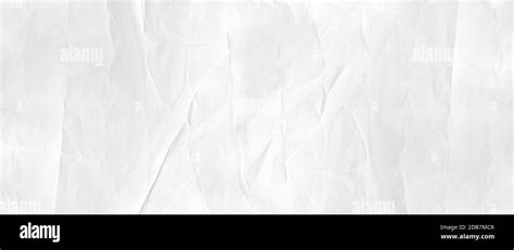 White Crumpled Paper Texture Background Vintage Banner Wallpaper Stock