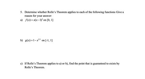 Solved Determine Whether Rolles Theorem Applies To Each Chegg