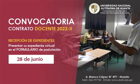 Convocatoria Para El Contrato De Docentes Ii Unah