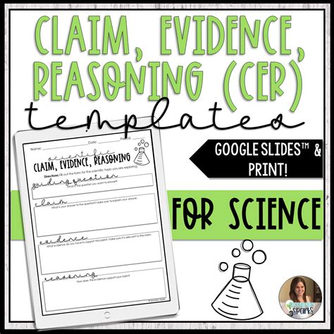 Claim Evidence Reasoning (CER) Templates for Science - Secondary Sparks