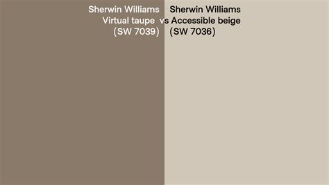 Sherwin Williams Virtual Taupe Vs Accessible Beige Side By Side Comparison