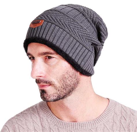 Gorro de Invierno Moda Hombre Caliente para el frío de punto Suave