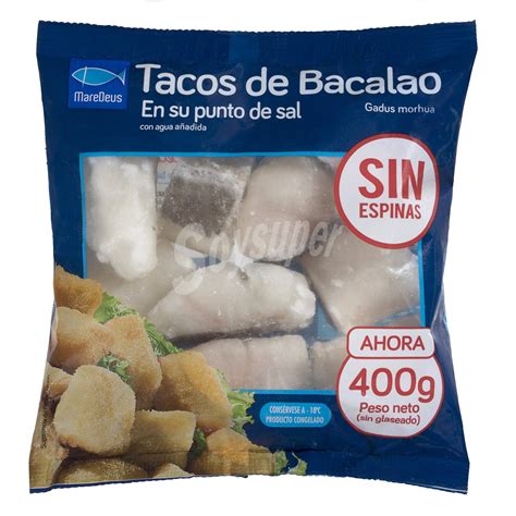 Maredeus Bacalao Congelado Punto De Sal Tacos Sin Espinas Paquete 400