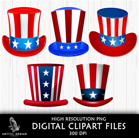 Uncle Sam Hat Png Uncle Sam Hat Clipart Th Of July Clipart Etsy