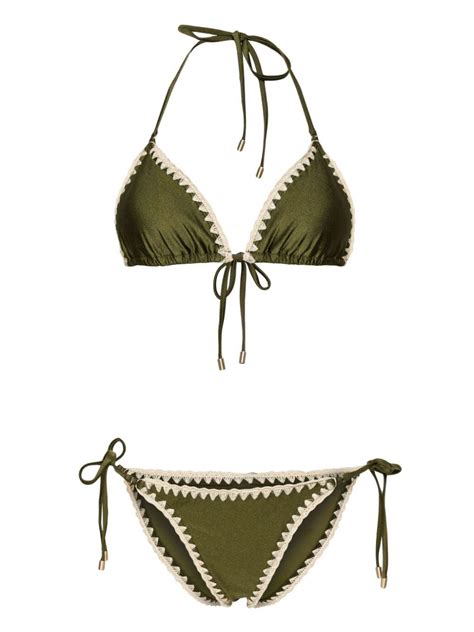 Zimmermann Junie Crochet Edge Bikini Set In Green Lyst