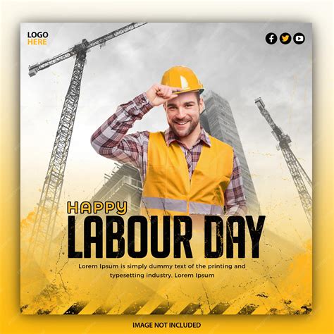 Premium PSD | Happy labor day social media post banner or template
