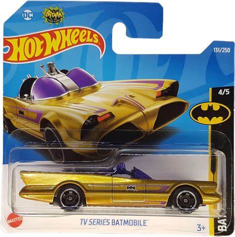 Hot Wheels Tv Series Batmobile Batman 4 5 Hcw61 Short Card Dc Gold Mattel 2022