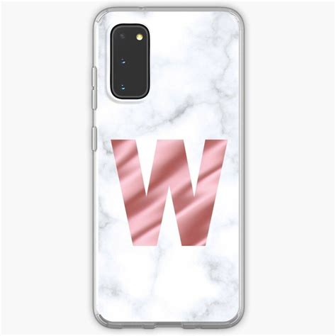 Pink Silk On Marble Initial Letter W Samsung Galaxy Phone Case For