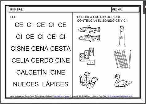 Materiales Fichas De Lectoescritura Ce Ci Fichas Para El Aprendizaje De La Lectoescritura