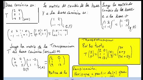 Matriz asociada a una transformación lineal respecto de bases B1 B2 03