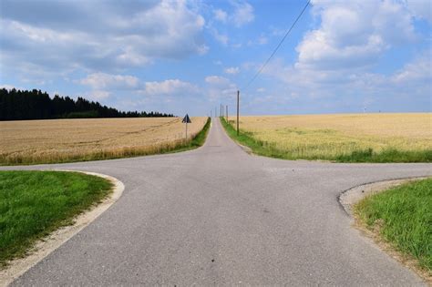 Crossroads Along The Fields Free Image Download