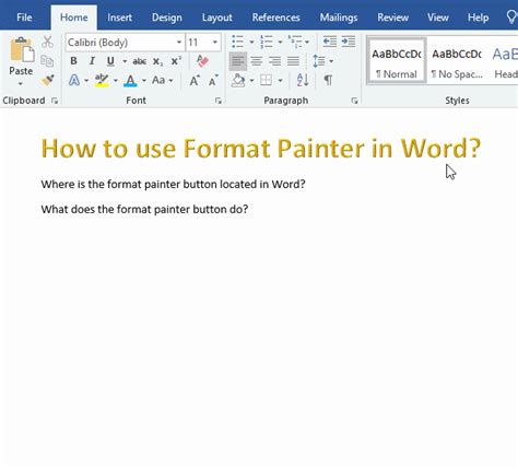 How To Use Format Painter In Word With Shortcut Multiple Times And