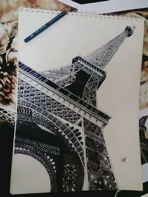 Eiffel Tower Drawing Can Anyone Guide Me How To Make It Realistic