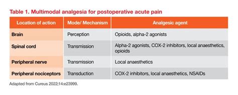 Role Of Multimodal Analgesia In Postoperative Pain Management