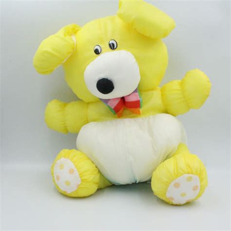 Peluche Puffalump Chien Jaune Bleu