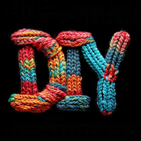 Premium Photo Logo Of Three Letters Diy In Knitted Style