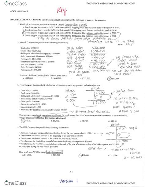 Acct Midterm Acct Term Test Spring Version Solutions