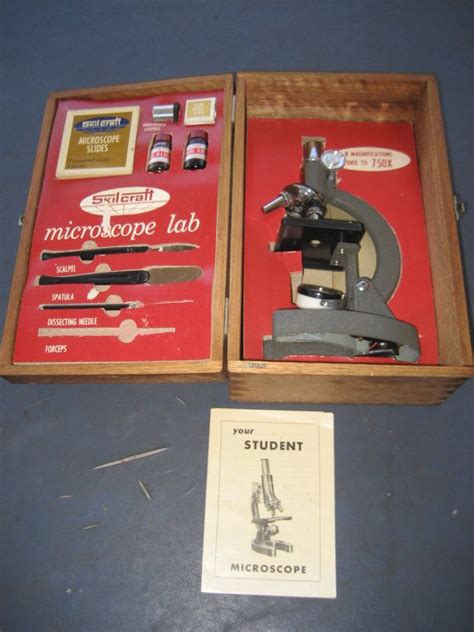 Vintage Microscope Skilcraft Lab No W Original Case Etsy