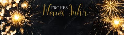 Frohes Neues Jahr 2024 Silvester Neujahr Feiertag Grußkarte Banner Goldenes Feuerwerk Und