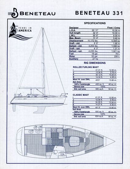 Beneteau 331 Specification Brochure Sailinfo I