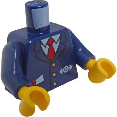 Lego Dark Blue Torso With Jacket White Shirt Red Tie And