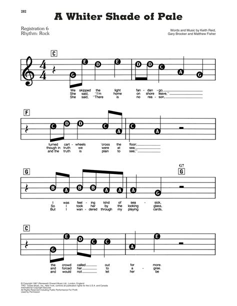 A Whiter Shade Of Pale by Procol Harum Sheet Music for E-Z Play Today ...