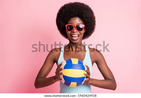 Portrait Optimistic Nice Brunette Curly Lady Stock Photo 1960424938