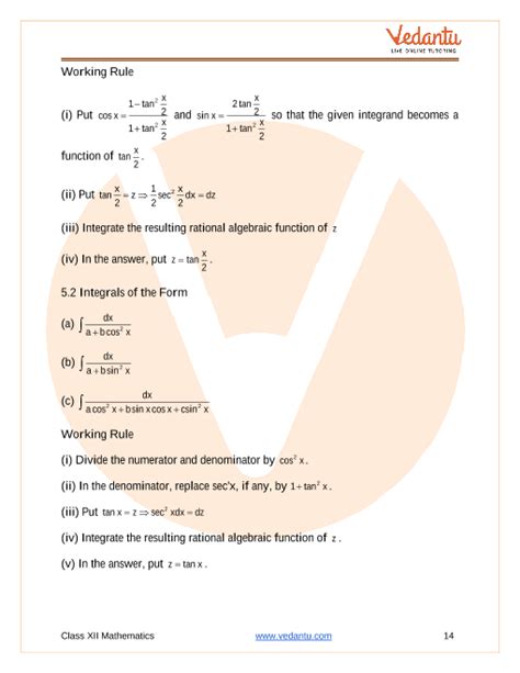 Cbse Class Mathematics Chapter Integrals Revision Notes