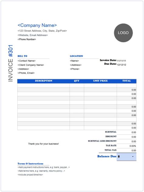 Free Studio Invoice Templates