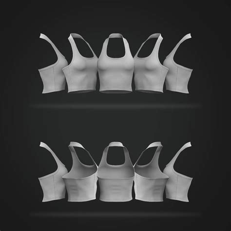 Ladies Rounded Mid Chest Halter Neckline Crop Top Tech Pack