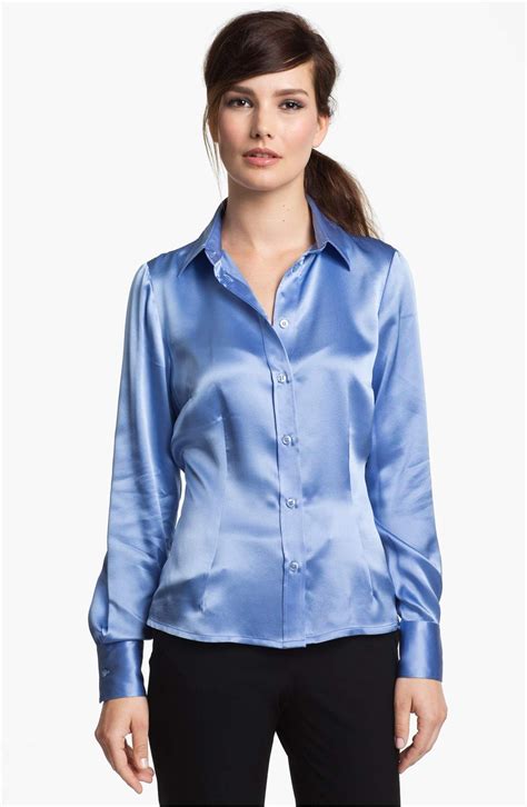 Santorelli Audrey Silk Blouse Nordstrom Silk Blouse Outfit Satin