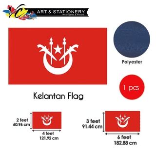 Kelantan Flag / Bendera Kelantan (2ft x 4ft/3ft x 6ft) Polyester (Per ...