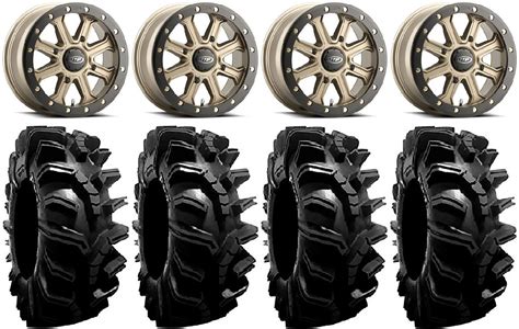 Itp Inertia Beadlock 14 Wheels Bronze 40mm 32 Bogmax Tires Polaris