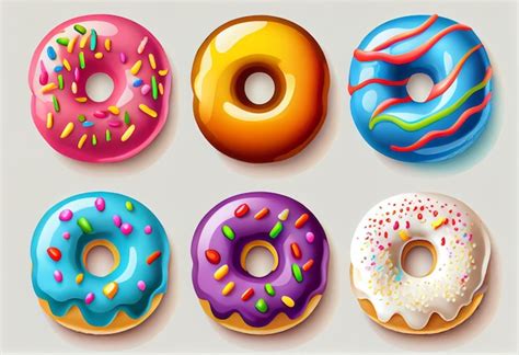 Premium Ai Image A Set Of Donuts With Different Colors And Different