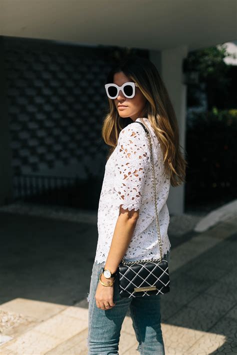 Lace Top With Distressed Jeans A Constellation