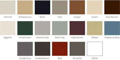 Seamless Gutter Color Chart