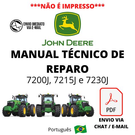 Manual Técnico Reparo John Deere Trator 7200j 7215j E 7230j Cristian