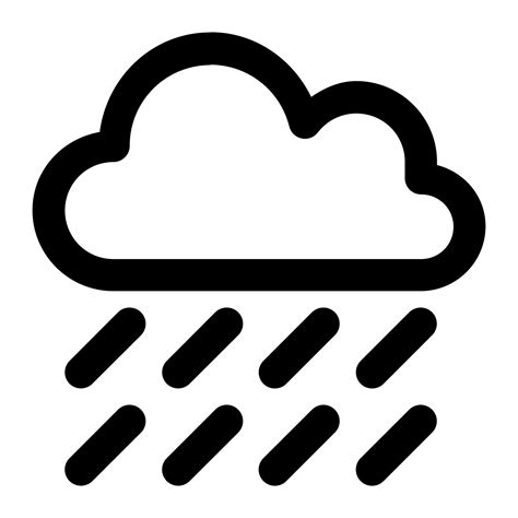 Cloud With Heavy Rain In Outline Icon Weather Rainstorm Forecast