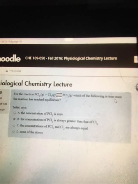 Solved For The Reaction PCl 3 G Cl 2 G PCl 3 G Which Chegg